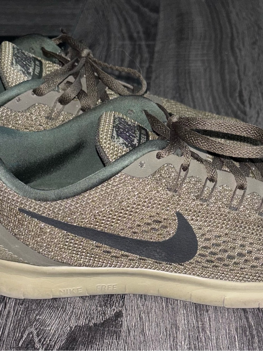 Nike Free RN Olive Khaki Running Shoes Mens Size 9 Athletic Sneakers 831509-303 - Picture 2 of 6